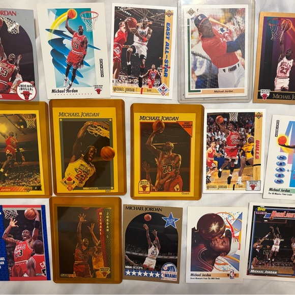 Michael Jordan Basketball Trading Cards Collection includ. His baseball card.